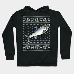 Fishing Xmas Lighting Santa Ugly Fish Christmas Hoodie